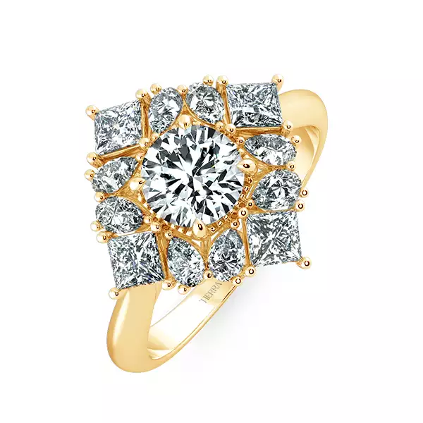 Nhẫn Kim Cương Princess Diamond Halo NKC2508 3